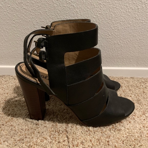 Leather Stacked Heel - Picture 6 of 11